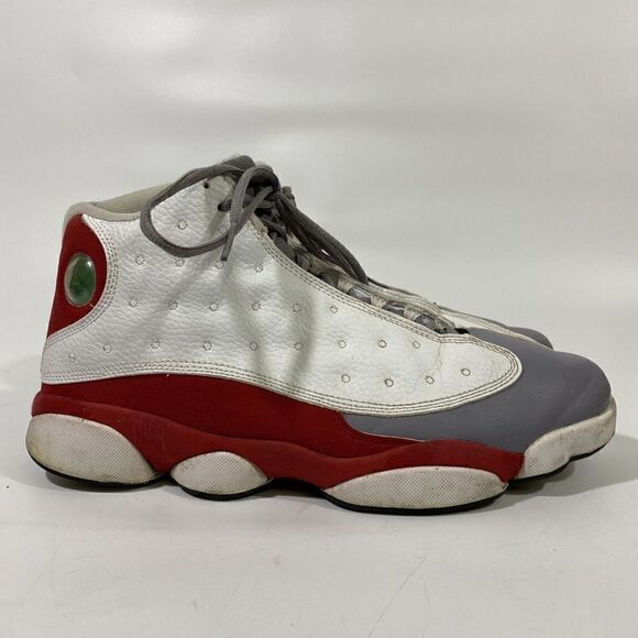 Mens Nike Air Jordan 13 XIII Retro Sneakers Red Grey Toe 414581-115 Size 10 - Picture 2 of 12